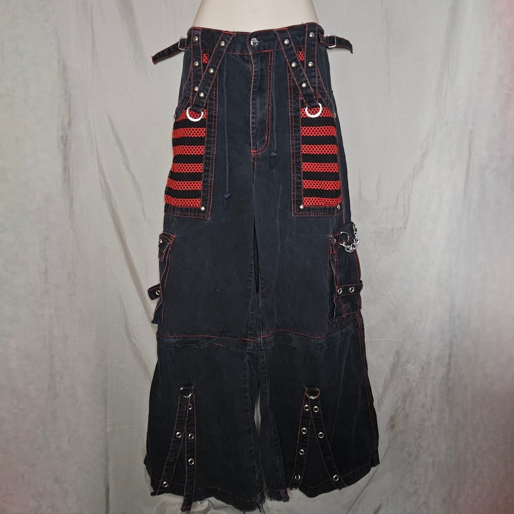 Tripp NYC Black Red Cyber Goth Emo Punk Rock Pants